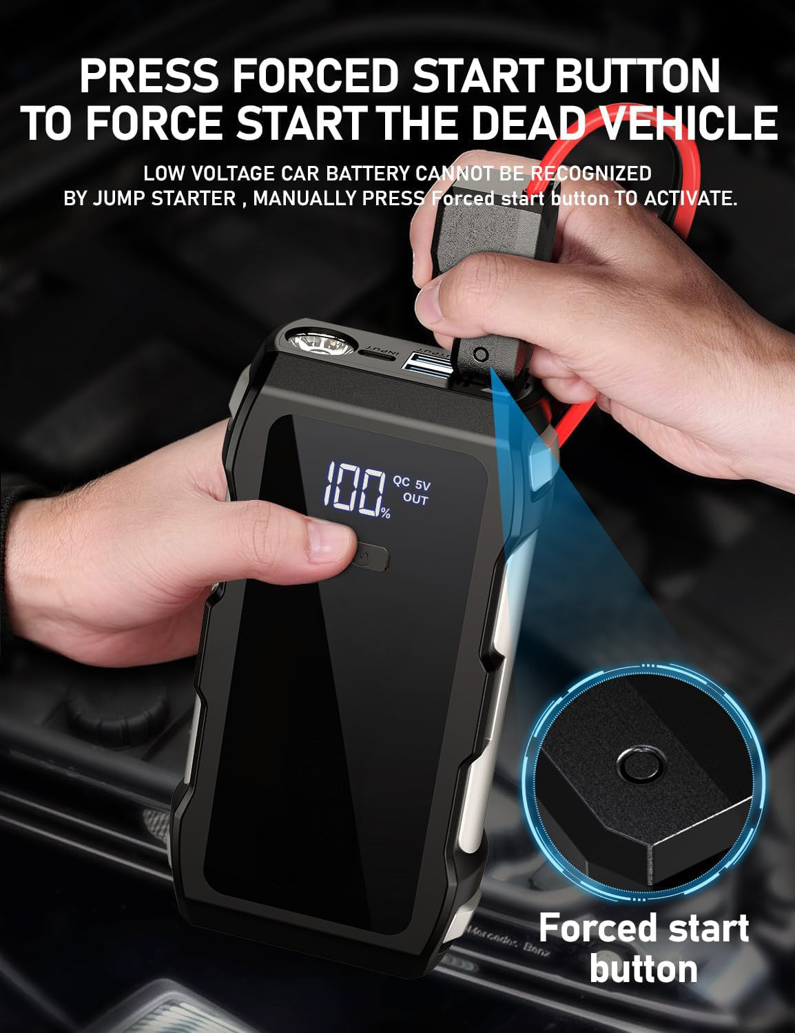 Voltex SurgeX™ Pro 6000A Portable Car Jump Starter (All Gas / 10.0L Diesel) & Power Bank