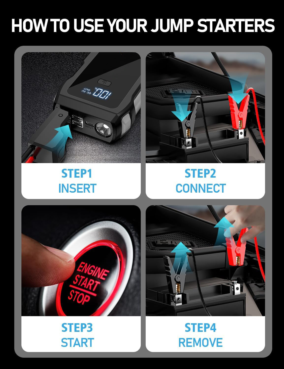 Voltex SurgeX™ Pro 6000A Portable Car Jump Starter (All Gas / 10.0L Diesel) & Power Bank